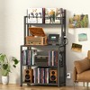 HDZNVF Record Player Stand With Charging Station, Turntable Stand Holds Up To 300 Albums Black - 3 of 4
