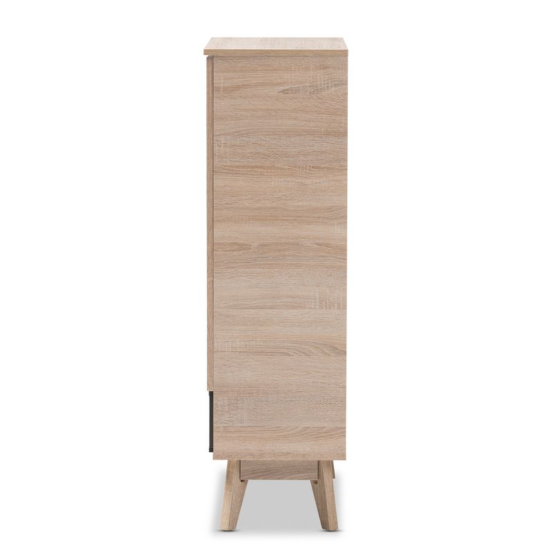 Fella Mid - Century Modern Two - Tone Wood Shoe Cabinet - Brown - Baxton Studio, 5 of 10