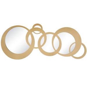 23"x56" Wooden Geometric Circles Wall Mirror Gold - Olivia & May: Contemporary Style, No Assembly Required - 1 of 4