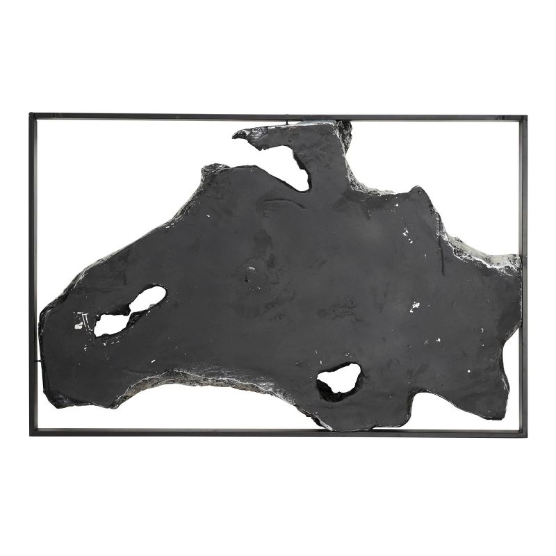 Magnesium Oxide Abstract Handmade Live Edge Wall Decor with Black Frame Silver - Olivia &#38; May, 4 of 7