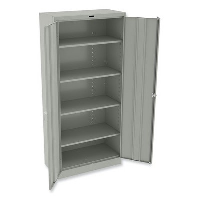 Light Gray Lockable Steel Office Cabinet with Adjustable Shelving