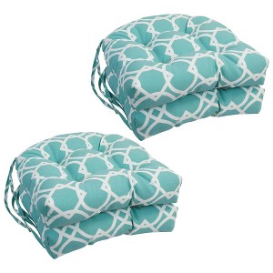 Blazing Needles, 16-inch Spun Polyester Outdoor U-shaped Tufted Chair Cushions (Set of 4) - 1 of 1