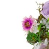 Northlight Mini Rose and Foliage Spring Wreath, Pink and Purple 8" - image 4 of 4