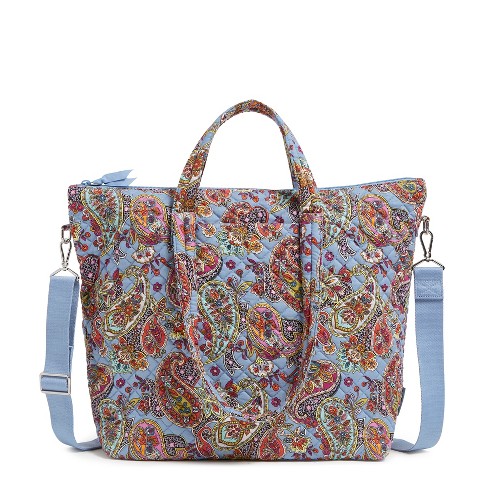 Vera Bradley Women's Cotton Large Travel Duffel Bag Sweet Garden Blue :  Target