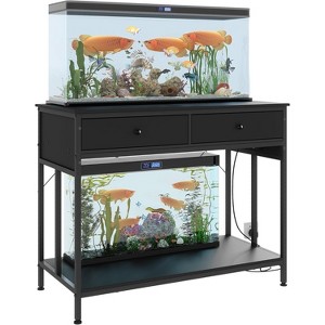 40-50 Gallon Aquarium Stand with Power Outlet, Metal Frame Fish Tank Stand with Storage Drawers, Reptile Tank Stands Adjustable Height - 1 of 4