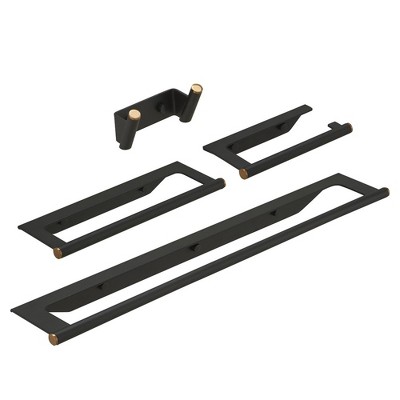 BWE 4-Piece Bath Hardware Set with Towel Bar Hand Towel Holder Toilet Paper Holder Towel Hook