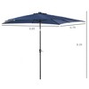 9' x 7' Solar Umbrella, LED Lighted Patio Umbrella for Table or Base with Tilt & Crank, Outdoor Umbrella for Garden, Deck, Pool, Beach - 3 of 4