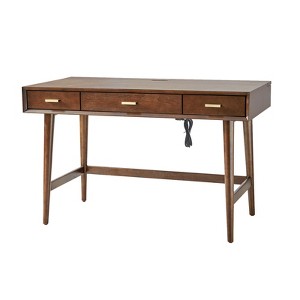 Will 48 Mid Century Modern Computer Desk with USB|HULALA HOME - 1 of 4