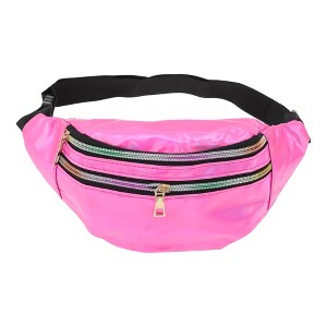 Unique Bargains Stylish Glossy Holographic Sports Waist Bag 1 Pc - 1 of 4