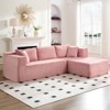 Mjkone 106''Minimalist 2-Piece Corduroy Modular Chaise Sectional Sofa Deep Seat,L-Shaped Upholstered Couch With Right Chaise - 3 of 4