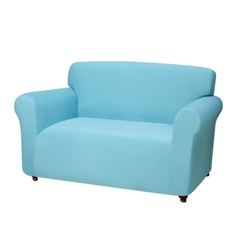 Aqua Jersey Loveseat Slipcover Madison Industries