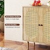 Skyzoo Sideboard Cabinet, Rattan Sideboard and Buffets with Storage for Kitchen Living Dining Room,Oak - 4 of 4