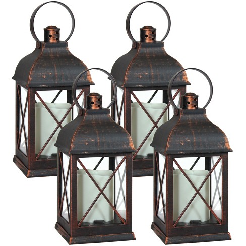 Sunnydaze Yorktown Indoor Battery-Powered LED Candle Lantern - 10-Inch