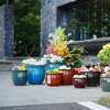 NAYSAYE Planter Set of 3 Ceramic Flowerpot Sleek Glossy Design for Indoor Outdoor Garden, Orange, 14.6"*14.6"*11.7" - 2 of 4
