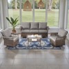 POCASSY 4 Pieces Patio Furniture Set, Patio Couch Set with Swivel Rocking Gliding Chairs and Coffee Table, All Weather Brown Wicker Patio Set - 3 of 4