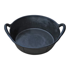 Little Giant DF3D 3 Gallon Durable and Versatile Plastic Flat Farm Livestock and Pet Ranch Home Feed and Water Utility Pan, Black - 1 of 2
