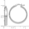 Black Bow Jewelry 3.75mm x 25mm (1 Inch) 14k White Gold Domed Round Tube Hoop Earrings - 4 of 4