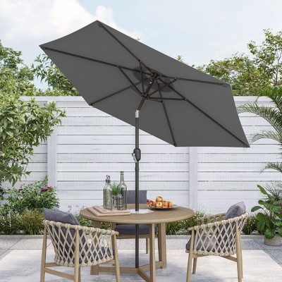 Sonkuki 7.5 ft Outdoor Patio Market Umbrella w/ Crank, Push Button Tilt,  UV-Resistant Canopy