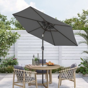 Sonkuki 7.5 ft Outdoor Patio Market Umbrella w/ Crank, Push Button Tilt,  UV-Resistant Canopy - 1 of 4