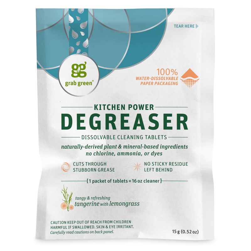 Grab Green Mindful Power Degreaser Dissolvable Tablets, Tangerine with Lemongrass Scent, 1 of 5