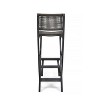 41.75" Outdoor Folding Acacia Wood Barstools with PE Rattan Backrest and Seat, Dark Grey Finish (Set of 2) - 2 of 4