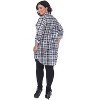 Women's Plus Size Piper Stretchy Plaid Tunic with Pockets - White Mark - 3 of 3