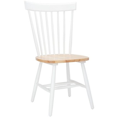 Windsor White/Natural Malaysian Oak Spindle Side Chair, Set of 2