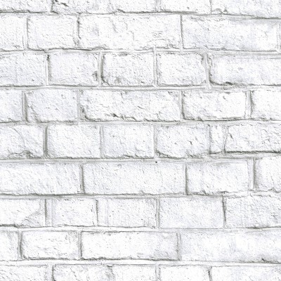 RoomMates 28.2" Brick P&S Wallpaper White