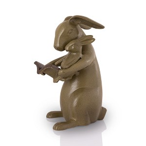 SPI Home Sharing a Story Garden Sculpture – 13.5-Inch Cast Aluminum Outdoor Decor with Whimsical Animal Reading Scene - 1 of 3