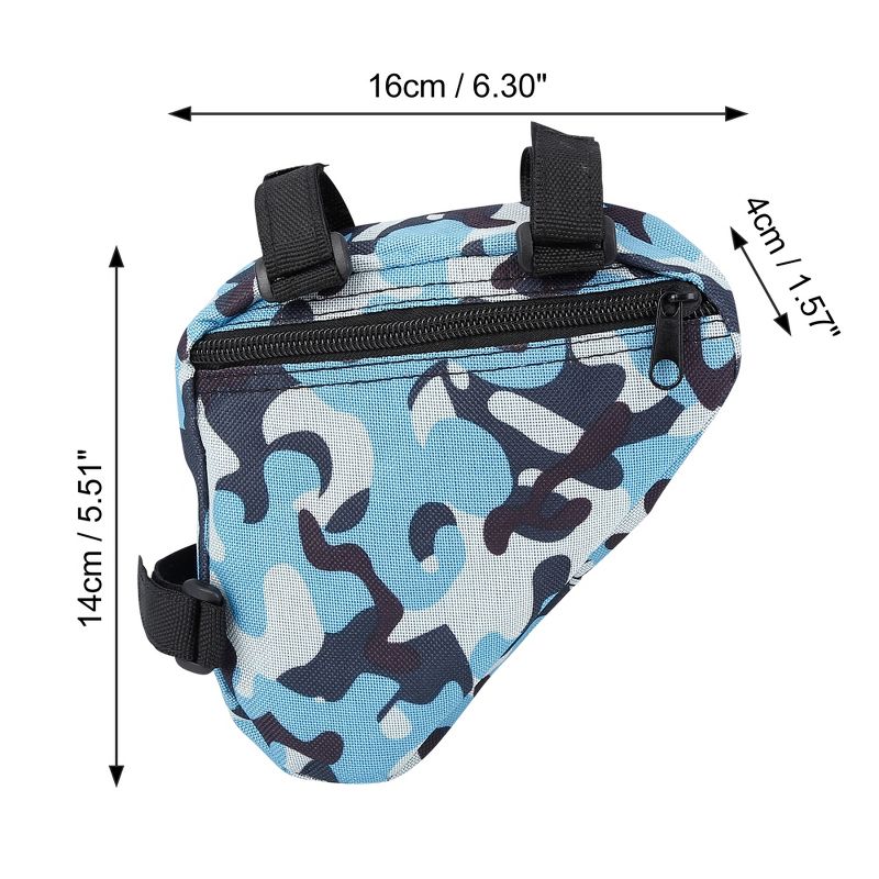 Unique Bargains Bicycle Frame Bag Camouflage Blue 6.3"x5.51"x1.57" 1 Pc, 2 of 7