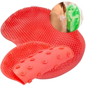 5 Star Super Deals Shower Back Scrubber & Foot Cleaner - Silicone Bath Brush for Exfoliating Feet & Back, Non-Slip Massage Pad - 1 of 4