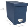 Bigso John Fiberboard Label Frame Desktop File Storage Box - Document Organizer for Paperwork - Hanging File Box w/ Lid - 7.4in x 13in x 10.4in - 2 of 4