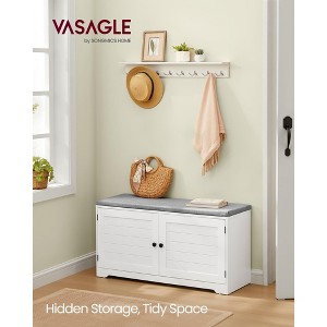 3-Tier Shoe Storage Bench with Cushion, 39.8 Inch Entryway Seat with Adjustable Shelves and Doors - 1 of 4