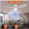 TALOYA 52 in. Indoor Ceiling Fan with Light and Remote, Flush Mount Low Profile,Quiet Reversible DC Motor, 3 CCT Light,White - 4 of 4