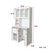 Kumasinova Multifunctional Computer Desk with Glass Doors,Standing Desk with Rotatable Desktop,Gaming Desks with Bookshelf,Office Desk for Large Space - 2 of 4