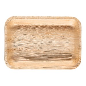 Smarty Had A Party 11" x 7" Rectangular Natural Palm Leaf Eco-Friendly Disposable Trays (100 Trays) - 1 of 2