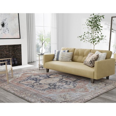 Elegant Percy Black Chenille 8'x6' Washable Rectangular Rug