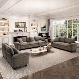 Captiva Designs Cloud Modular 7PC Sectional Sofa Set, Oversized U-Shaped Couch with Lounge Comfort, Corduroy & Chenille Fabric - 1 of 4