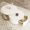 Modern Round Nesting Coffee Table Set with Storage Drawer - Panipeachy - 3 of 4