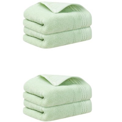 Unique Bargains Striped Pattern Soft Comfort Hand Towels for Bathroom Camp 4 Pcs 14" x 30"
