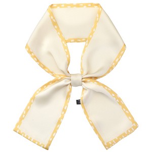 Elerevyo Women's Skinny Long Hair Ribbon Contrast Color Dots Silk Neck Scarf 38.6"x3.5" 1Pc - 1 of 4