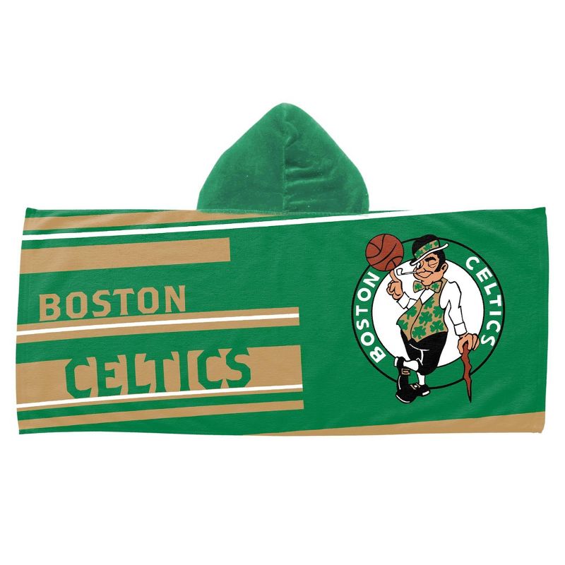 22&#34;x51&#34; NBA Boston Celtics Liner Youth Hooded Beach Towel, 1 of 4