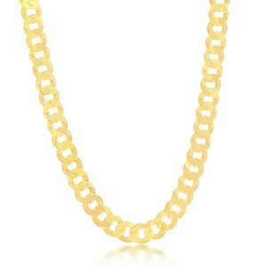 Links of Italy Sterling Silver 8mm Cuban Bracelet - Gold Plated - Available Sizes: 8  , 20  , 22  , 24  , 30  Inches - 1 of 3
