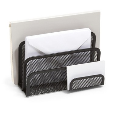 TRU RED 4 Compartment Wire Mesh Letter Holder Matte Blk TR57562-CC