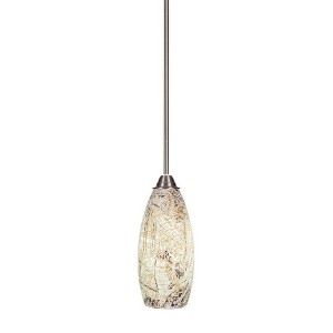 Toltec Lighting Paramount 1 - Light Pendant in  Brushed Nickel with 5.5" Natural Fusion Shade - 1 of 1