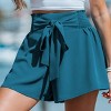 Women's Elegant Tie-Front Smocked Shorts with Ruffled Hem - Cupshe - 2 of 4