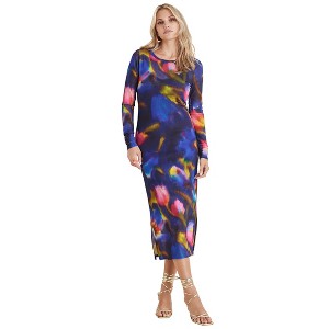 VENUS Womens Mesh Midi Dress - 1 of 4