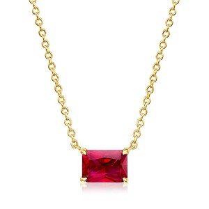 Pure Collection by Ross-Simons 0.90 Carat Lab-Grown Ruby Necklace in 18kt Gold Vermeil Size 16 - 1 of 4