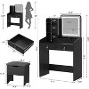 Girls & Women’s Vanity Desk Set: LED Light Mirror, Charging Station, 2 Drawers + Storage Stool – Small Makeup Vanity for Bedroom - 3 of 4