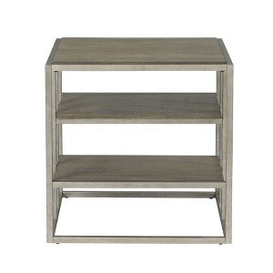 Dexmalle Metal Frame Wood Living Room End Table with Shelf - 1 of 4